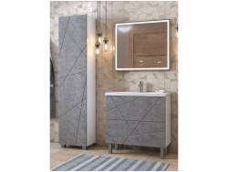 Комплект мебели в ванную Geometry 800 бетон с пеналом