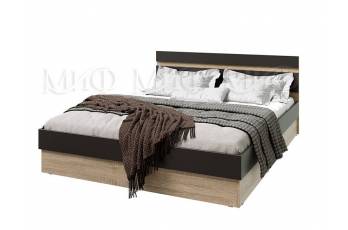 Кровать Ким 1400 с ПМ Ким Графит софт, сонома