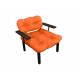 Кресло Дачное оранжевая подушка