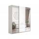 Шкаф-купе Прайм 3-х дверный 1800 Зеркало/Стекло Белое/Зеркало Ясень Анкор Светлый