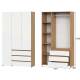Шкаф комбинированный трехстворчатый Некст 1 Дуб Золотой/Белый