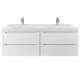 Тумба с раковиной Uperwood Tanos 120 см подвесная двойная белый