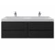 Тумба с раковиной Uperwood Tanos 120 см подвесная двойная черная