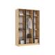 Шкаф трехстворчатый Келвин (1500) Изумрудный, Дуб крафт-вставка черная