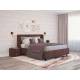 Кровать Виола с ПМ 1800х2000 мм микровелюр шоколад