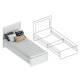 Кровать Вита 900 белый лофт с настилом