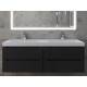 Тумба с раковиной Uperwood Tanos 120 см подвесная двойная черная