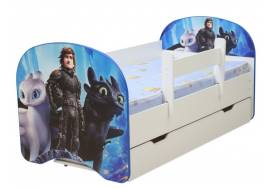 Кровать детская с фотопечатью с 1 ящиком Драконы