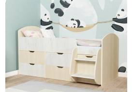 Кровать Малыш-7 Дуб-Белое Винтерберг