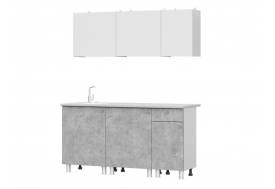 Кухонный гарнитур КГ 1 1600 Белый/Цемент светлый