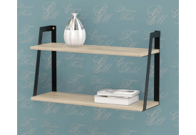 Полка металлическая ЛОФТ-2 Дуб сонома-черный матовый