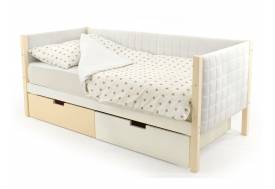 Кровать-тахта мягкая Svogen с ящиками бежево-белый