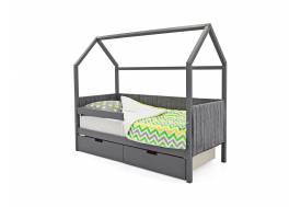 Кровать-домик мягкий Svogen с ящиками и бортиком графит