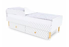 Кровать Stumpa Классика с бортиком и ящиками Геометрия Зигзаги