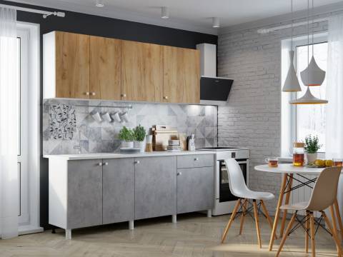 Кухонный гарнитур Point 2000 Дуб золото/Бетон