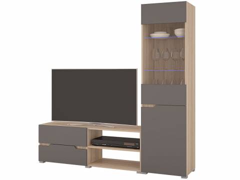 Мини стенка Анталия 1 Графит софт