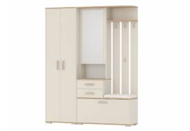 Прихожая Домино со шкафом Дуб Крафт Золотой, Сатин