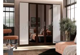 Шкаф для одежды 5-дверный Мартина Белый, венге