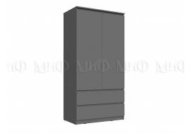 Шкаф 2-х створчатый комбинированный Челси Графит
