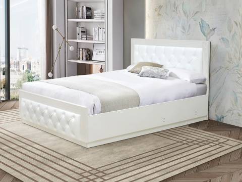 Кровать Венеция 13.3 1200 основание ладэ кожзам белый