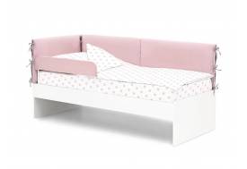 Детская мягкая кровать Denvas с бортиком пыльная роза