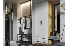 Шкаф Дуэт платяной вотан/белый гладкий