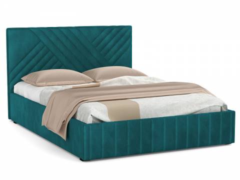 Кровать Гамма 1400 с основанием велюр тенерифе изумруд