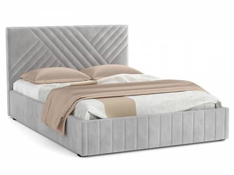 Кровать Гамма 1600 с основанием велюр тенерифе грей