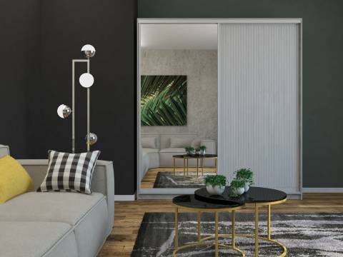 Шкаф-купе Ксения 1600 рельефный МДФ/зеркало