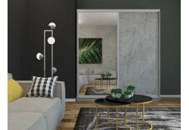 Шкаф-купе Юлия 2200 ЛДСП/зеркало Каспий светлый