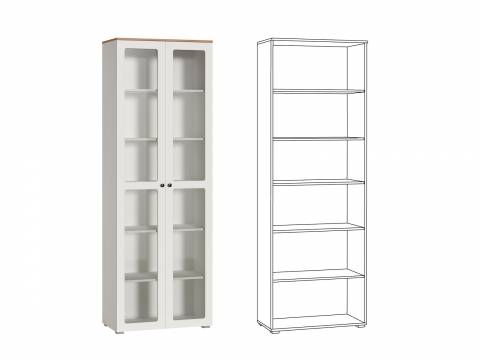 Шкаф-витрина 16.394.02 Остин Белый шагрень