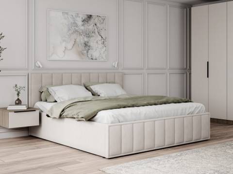 Кровать 1400 Лана бежевый велюр