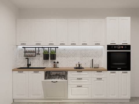 Кухонный гарнитур 21 Белый Вегас 3000 мм