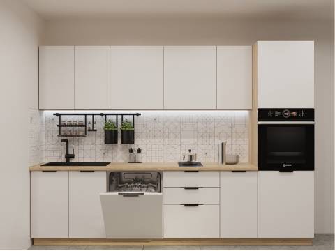 Кухонный гарнитур арт 3 Фаска Тальк 2900 мм