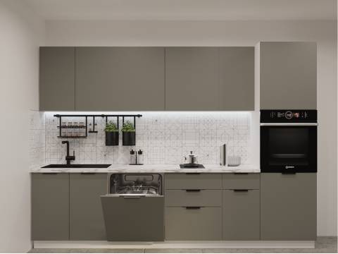 Кухонный гарнитур арт 4 Фаска Обсидиан 3000 мм