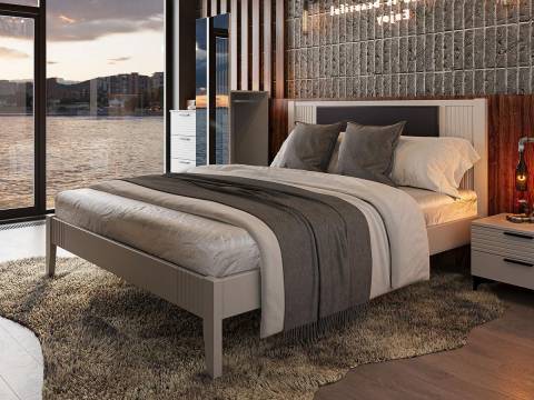 Кровать Бетти 1800 Белый/Велюр тёмный