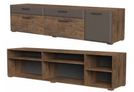 Тумба ТВ 3 двери 2000 Рио Смоки Soft touch