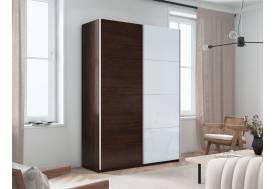 Шкаф-купе Прайм 2-х дверный 1400 ДСП/Стекло Белое Венге