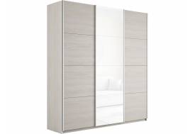 Шкаф-купе Прайм 3-х дверный 1800 ДСП/Стекло Белое/ДСП Ясень Анкор Светлый