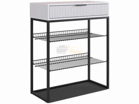 Обувница Вельвет белое дерево/белый матовый