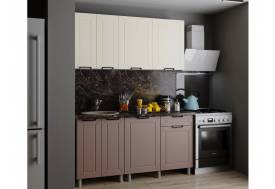 Кухня Ривьера 1600 МДФ Карбон Брюле/Карбон Латте без столешницы
