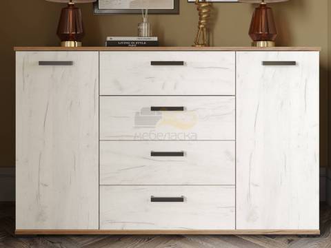 Комод КМ-4 крафт табачный/крафт белый