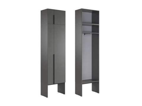 Шкаф двухдверный с антресолью Баско К2 графит