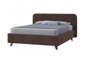 Кровать Николь с ПМ 1800х2000 мм микровелюр шоколад