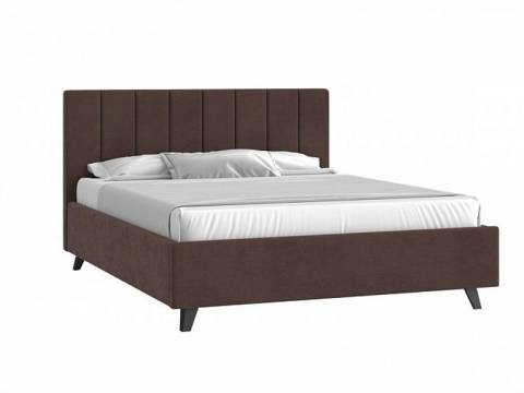 Кровать Оливия с ПМ 1600х2000 мм микровелюр шоколад