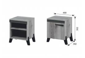 Тумба прикроватная с ножками Ольга 3 дуб делано