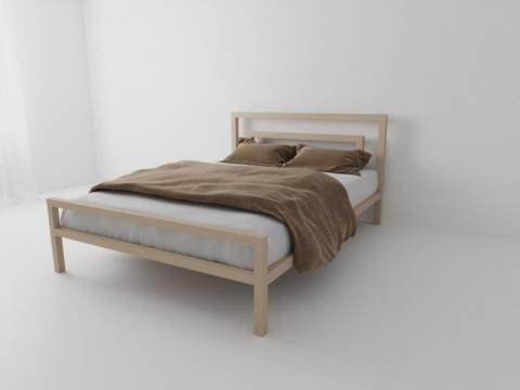 Кровать металлическая Куба 800 бежевая