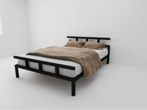 Кровать металлическая Лофт 1400 черная