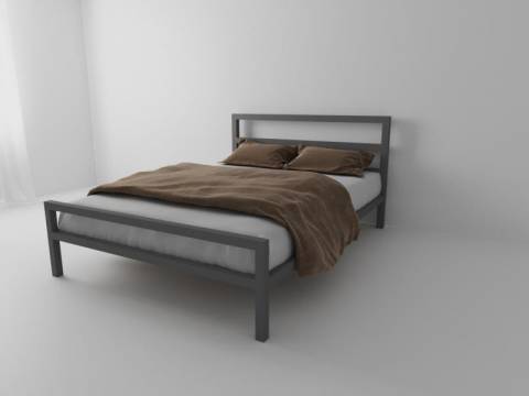 Кровать металлическая Комфорт 1600 серая