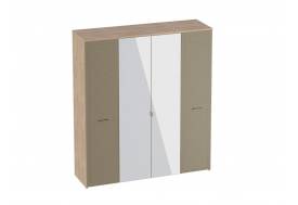 Шкаф четырехдверный Гавана Светло-серый